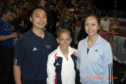 Shawn with her coaches Chow & Li at Olympic Trials '08